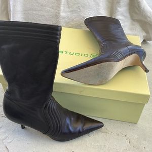 Max Studio mid calf leather boots
